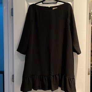 Sezane black dress with ruffle hem